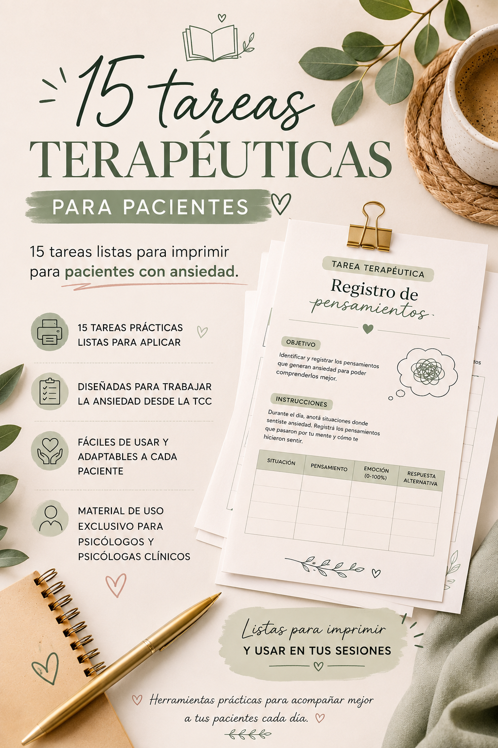 15 Tareas terapéuticas para pacientes